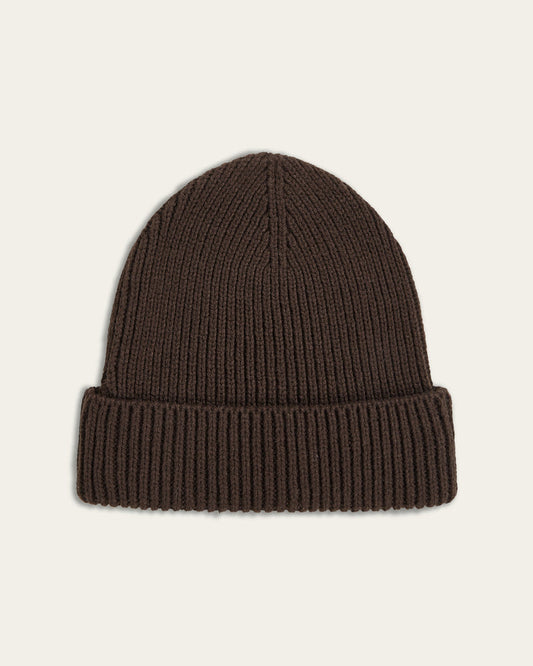 Heavy Seawool Beanie Dark Brown