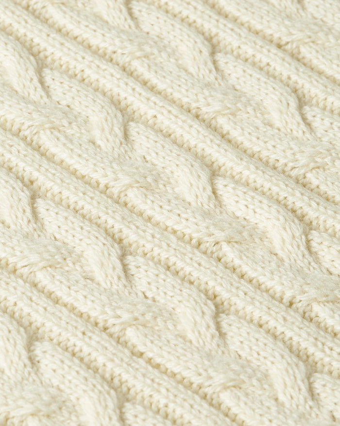 Heavy Seawool Cable Crewneck - Off White
