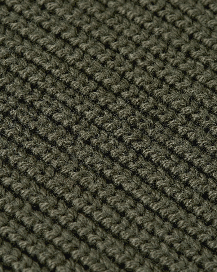Heavy Seawool Cardigan Dark Olive