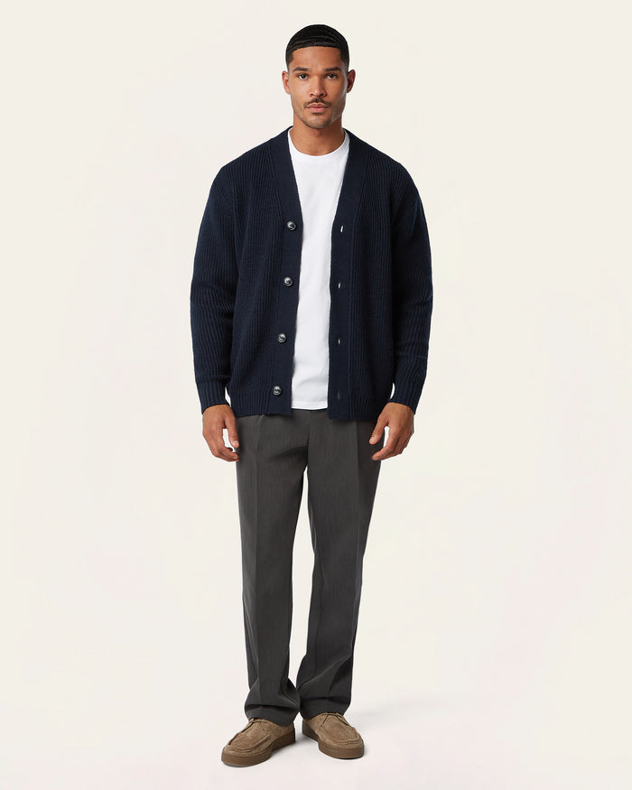 Heavy Seawool Cardigan Navy