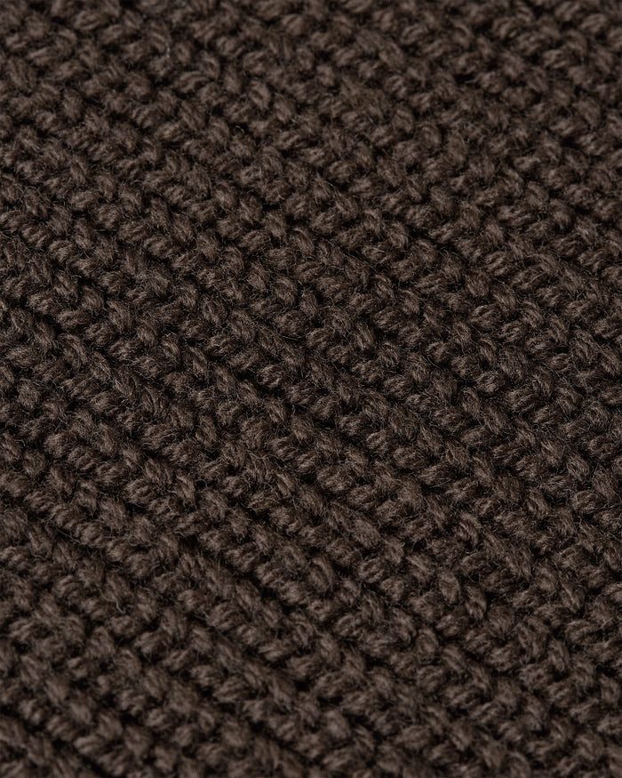 Heavy Seawool Full Zip Cardigan Dark Brown