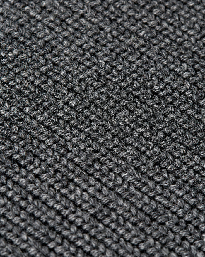 Heavy Seawool Full Zip Cardigan Dark Grey