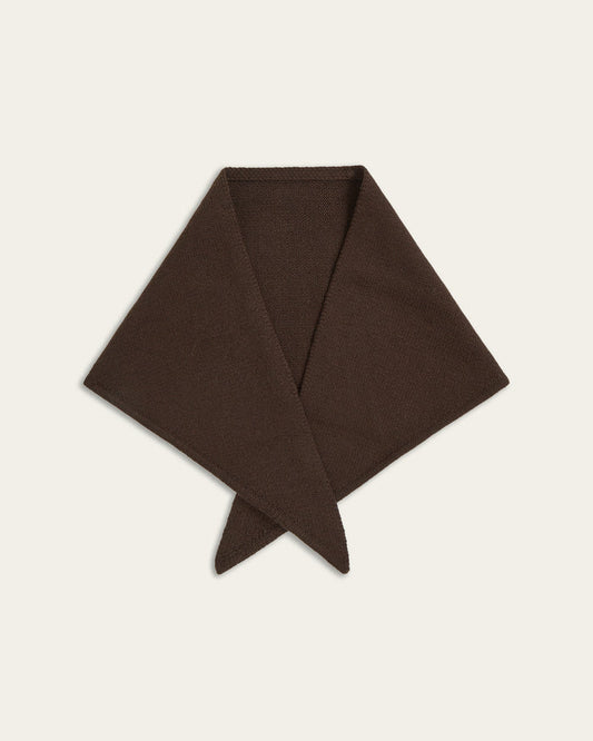 Heavy Seawool Triangle Scarf Dark Brown