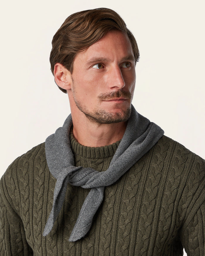 Heavy Seawool Triangle Scarf Dark Grey