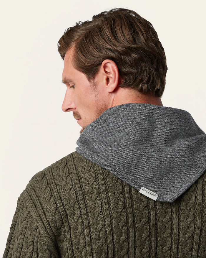 Heavy Seawool Triangle Scarf Dark Grey