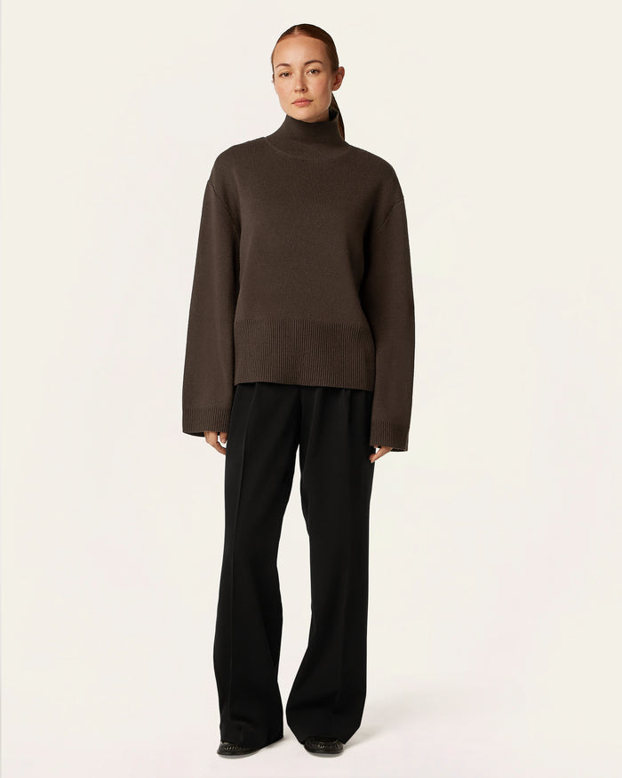Heavy Seawool Turtleneck - Dark Brown