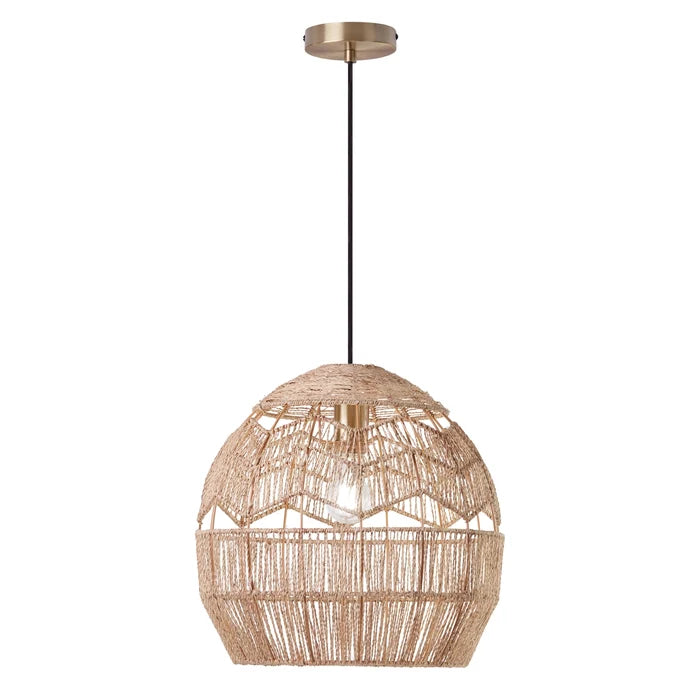 Hemp Cage Hanging Pendant Light 15.5"