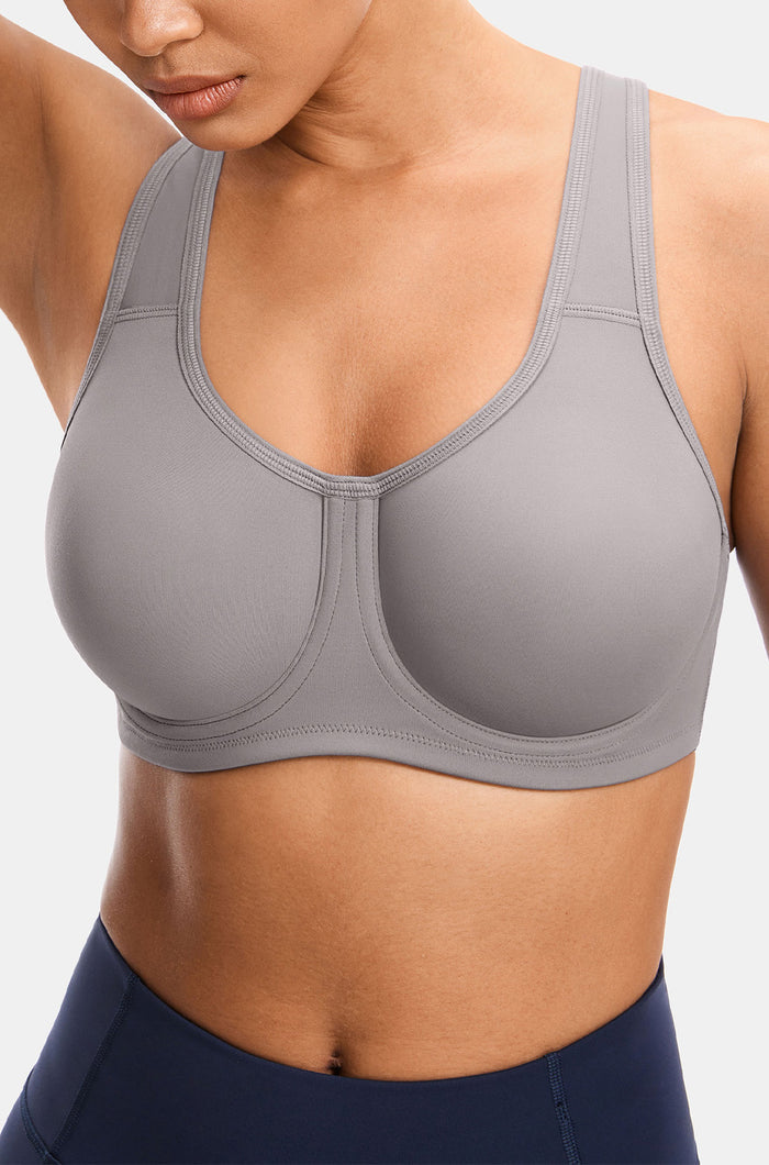 Women's High Impact Sports Bra Elephant Ash