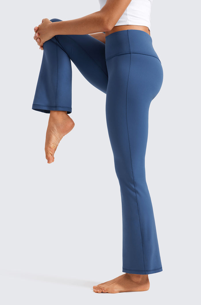 CRZ YOGA Women's High Waist Flare Leggings 29" Pitch Blue