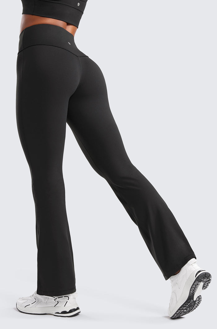 CRZ YOGA Women's High Waist Flare Leggings 29" Black
