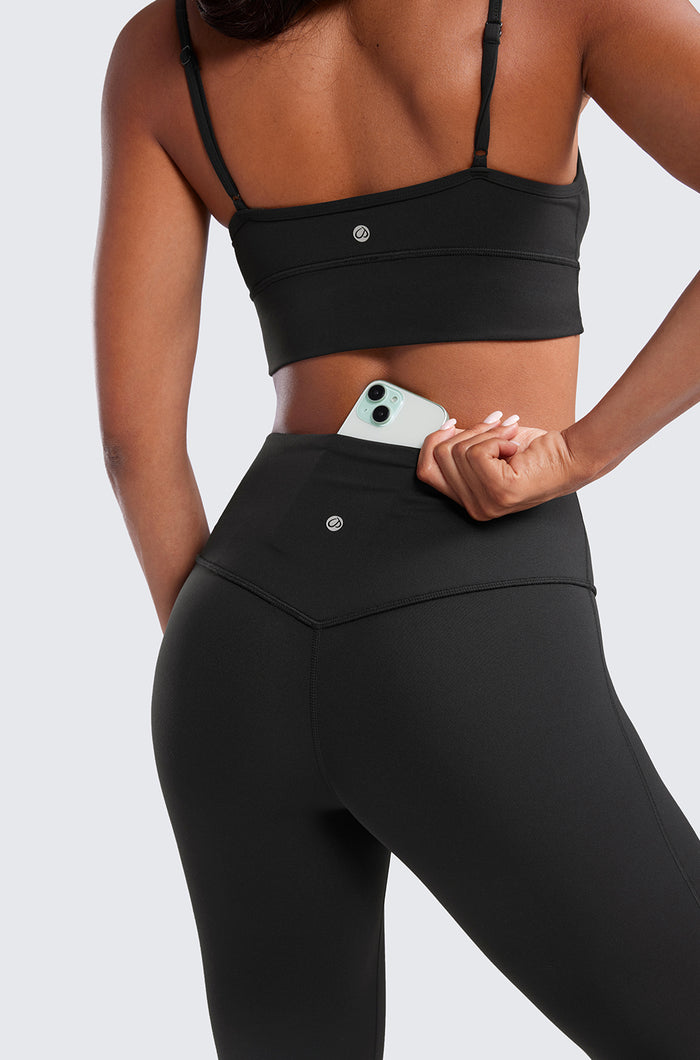 CRZ YOGA Women's High Waist Flare Leggings 29" Black