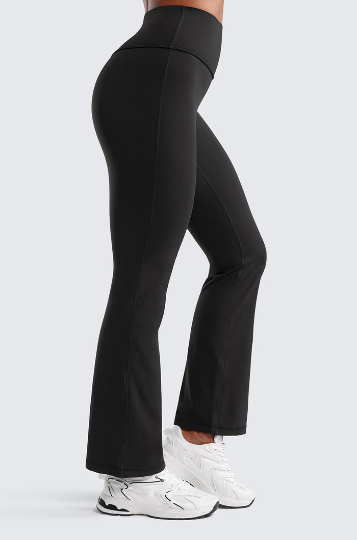 CRZ YOGA Women's High Waist Flare Leggings 29" Black