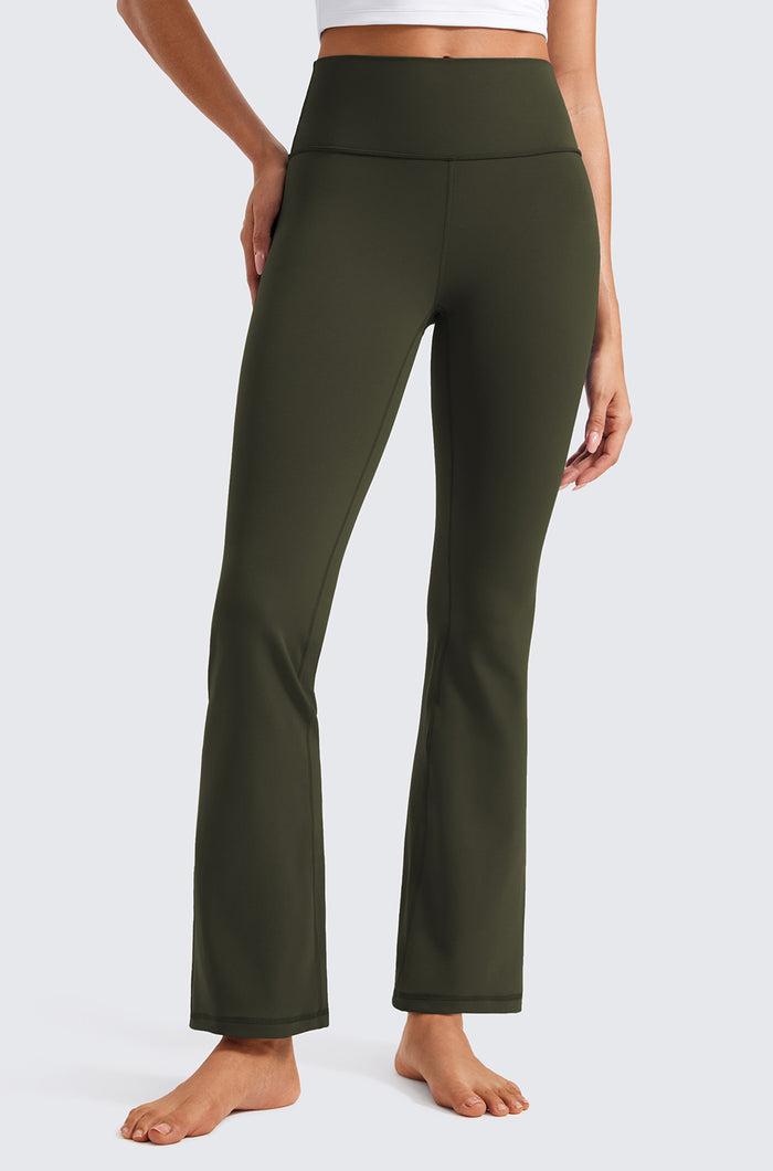CRZ YOGA Women's High Waist Flare Leggings 29" Olive Green