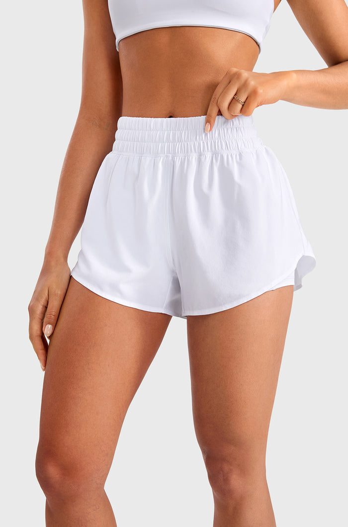 High Waisted Running Shorts with Zipper Pocket 3"