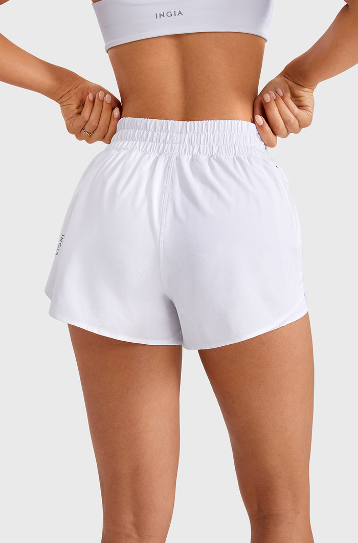 High Waisted Running Shorts with Zipper Pocket 3"