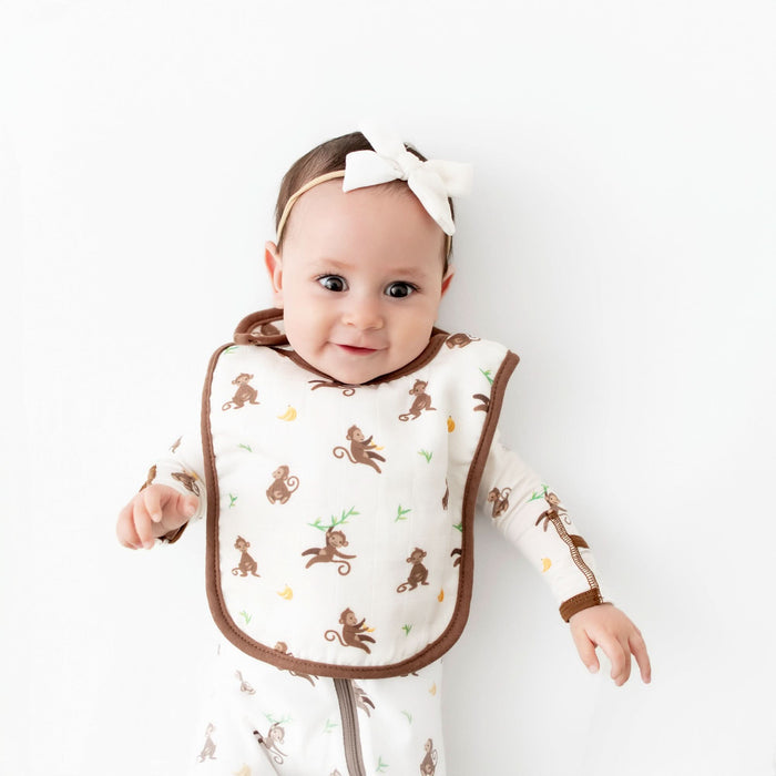 Hippo & Monkey Bib Set