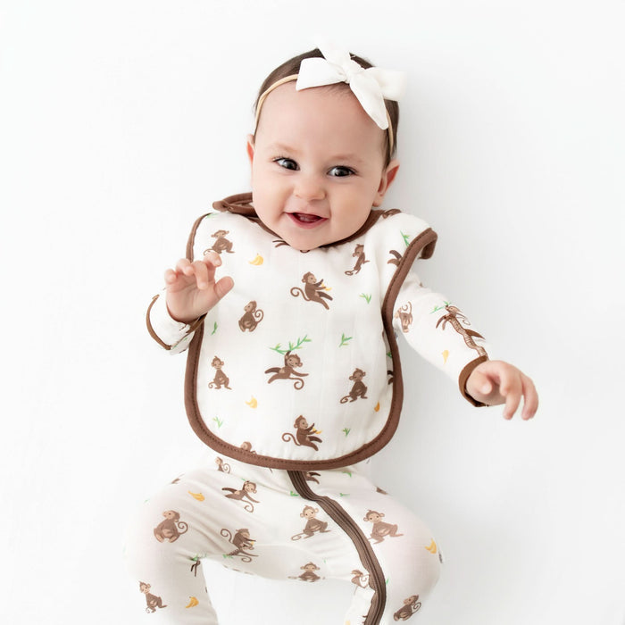Hippo & Monkey Bib Set