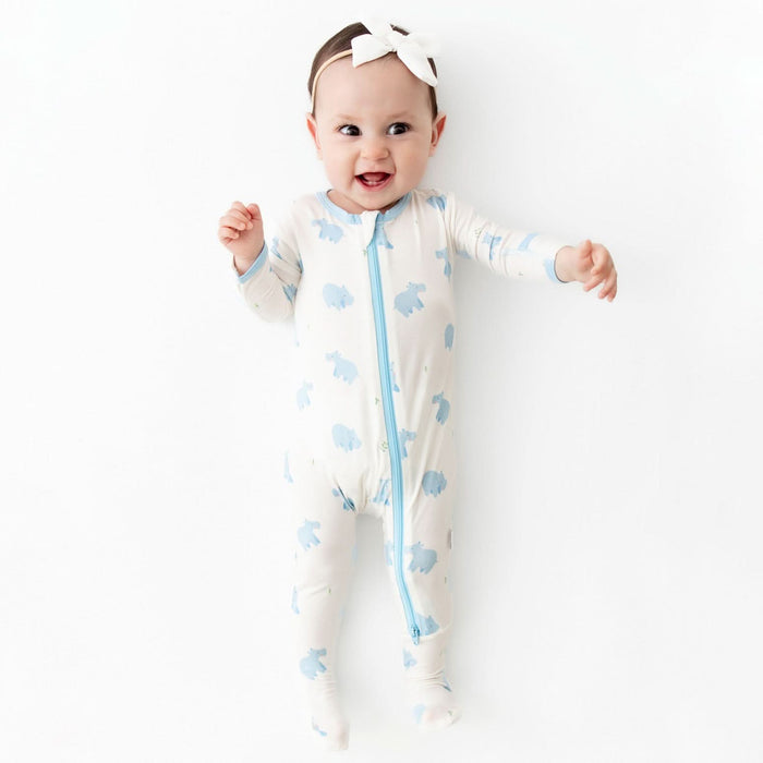 Hippo Zippered Footie