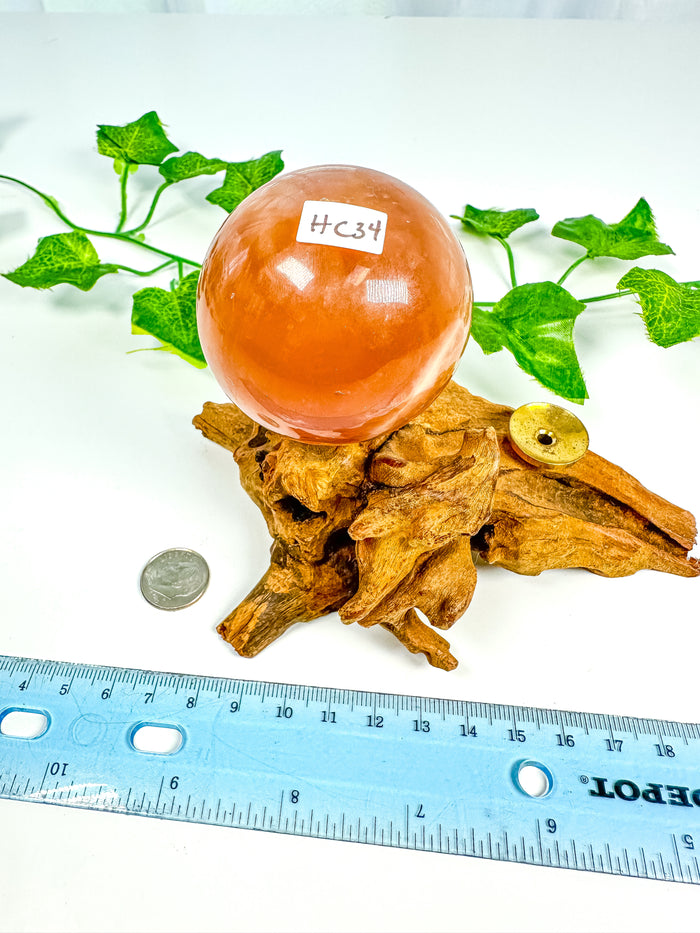 Honey Calcite Sphere (HC34)