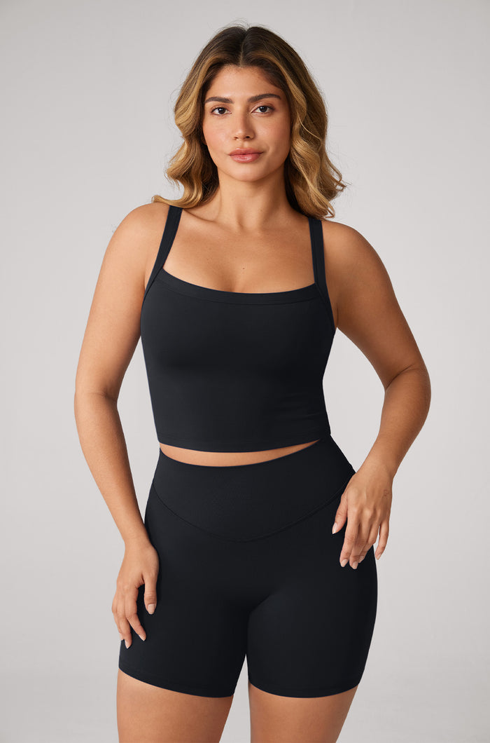 Women's Hugcurve Adjustable Longline Workout Bra Black