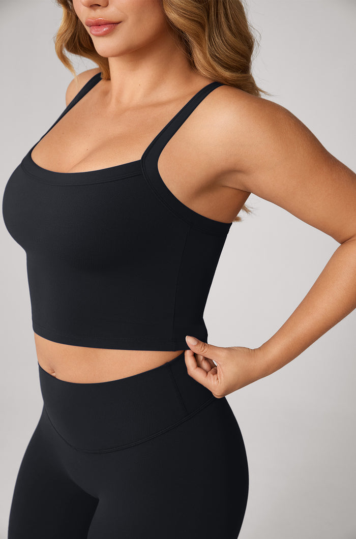 Women's Hugcurve Adjustable Longline Workout Bra Black