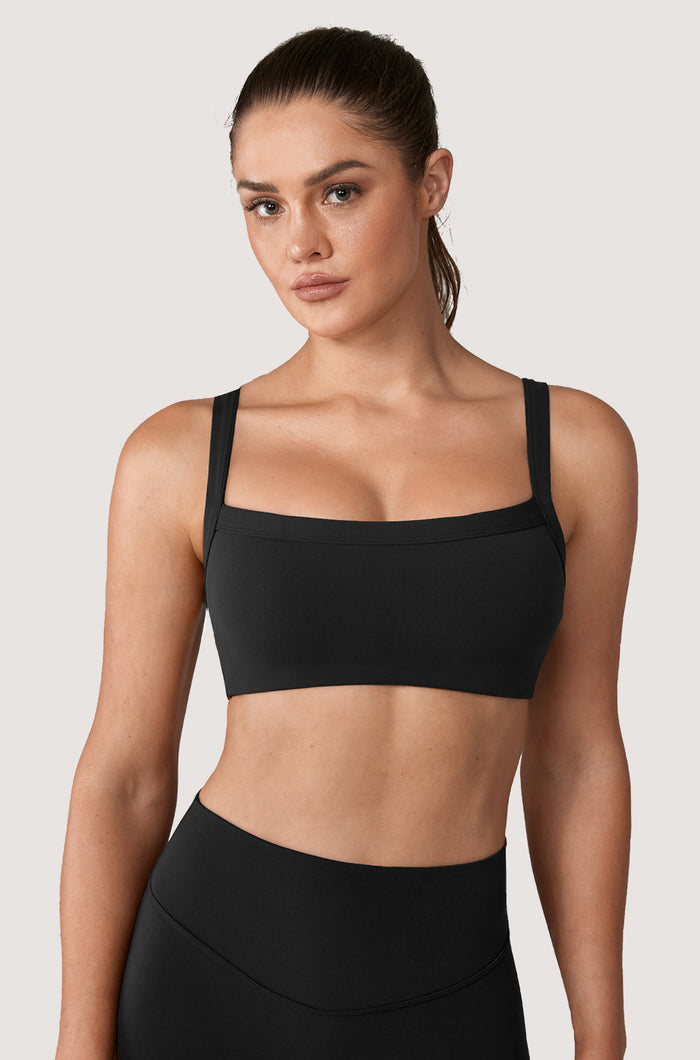 Women's Hugcurve Adjustable Square Workout Bra Black
