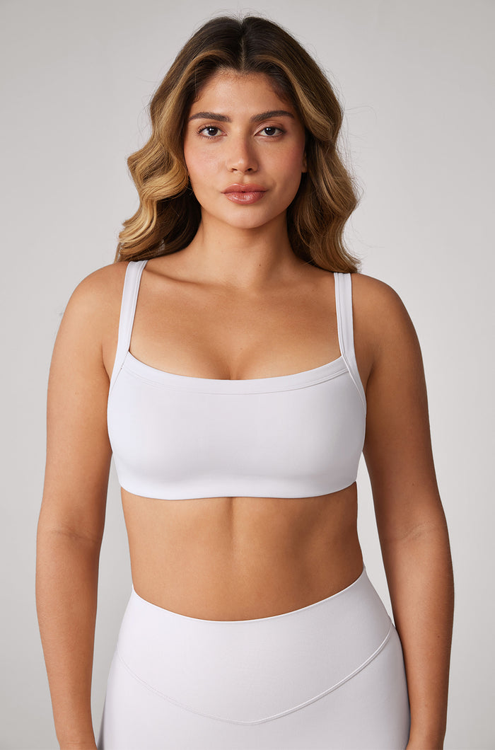 Women's Hugcurve Adjustable Square Workout Bra White