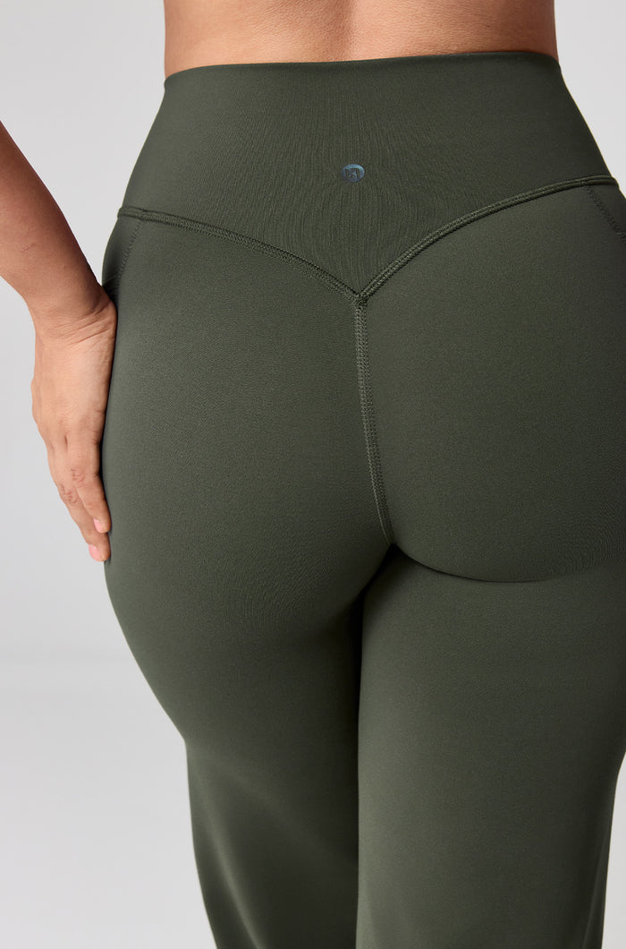 Hugcurve No Front Seam Wide Leg Yoga Pants with Pockets 31''