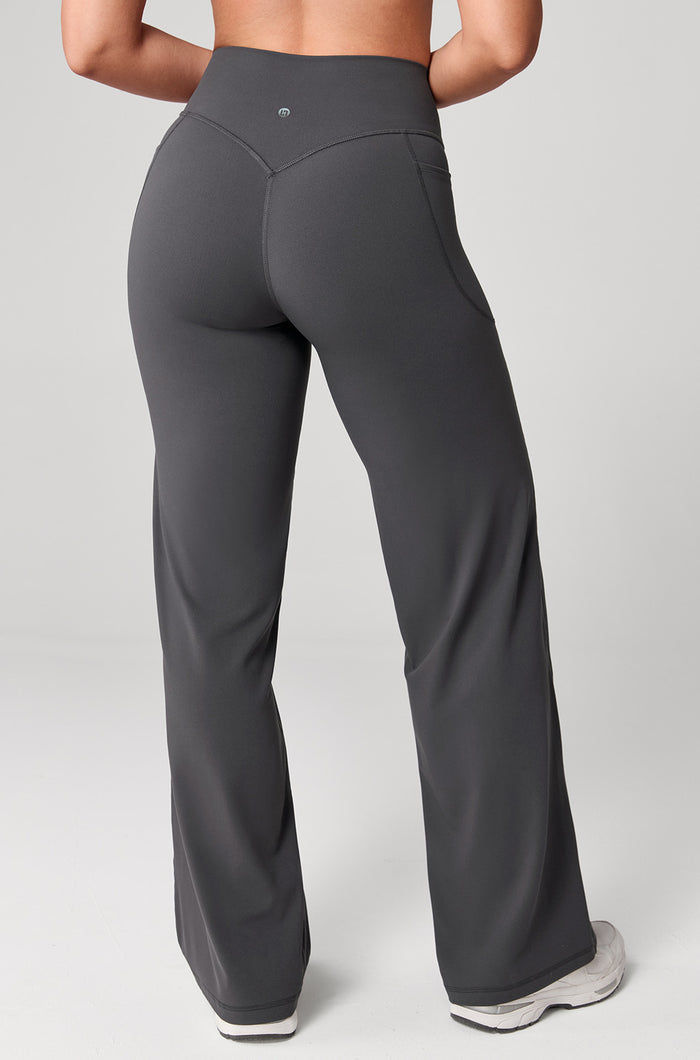 Hugcurve No Front Seam Wide Leg Yoga Pants with Pockets 31''