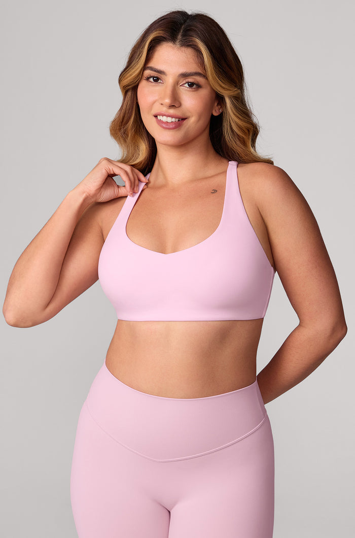 Hugcurve V Neck Twist Back Adjustable Sports Bra