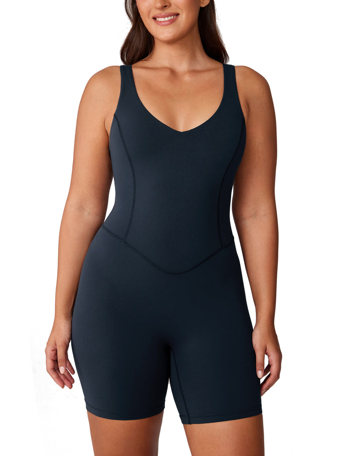 Hugcurve V Neck Workout Romper