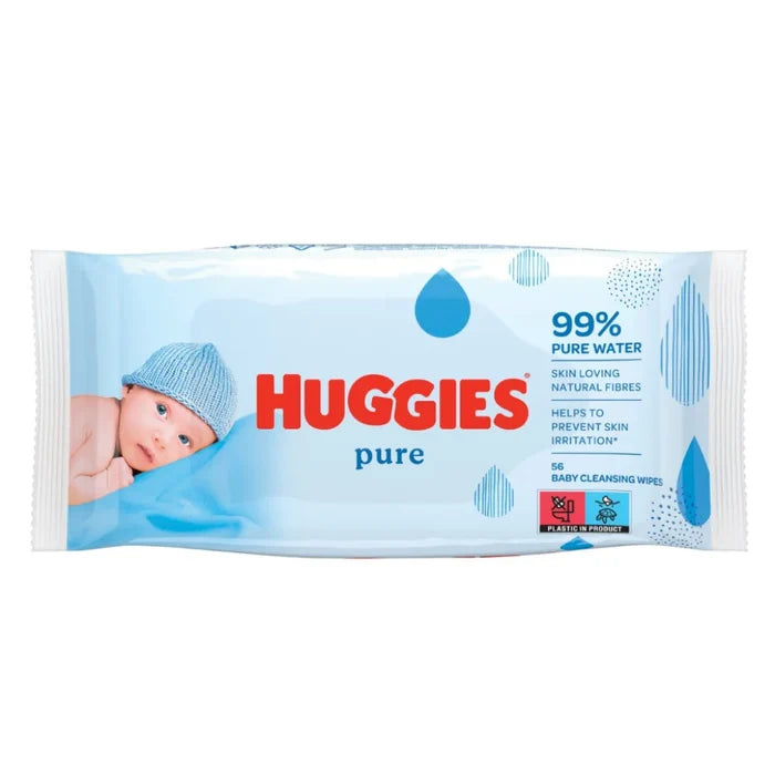 Huggies - Baby Cleansing Wipes, Pure (Blue) - 56 Count - 10 Pack