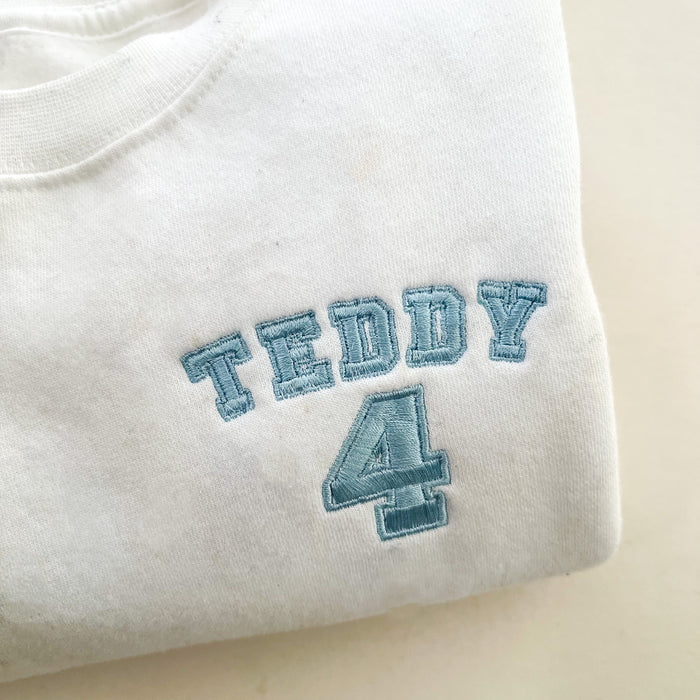 Birthday Jumper in Varsity Style