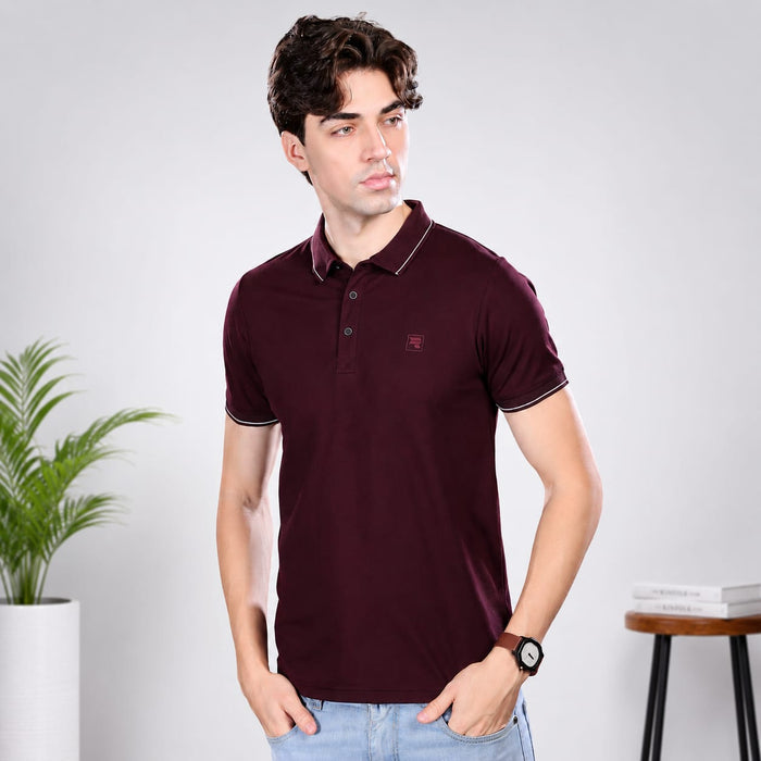 Imported HD Pique Lycra Fabric | Half Sleeve Collar T-Shirt | Regular Fit | GSM 220 | Casual & Daily Wear - ANS Billion