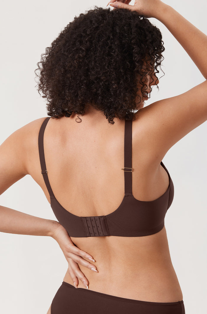 Women's Convertible X-Back Front Closure Bra - Underwire/Unlined/Racerback Hazelnut