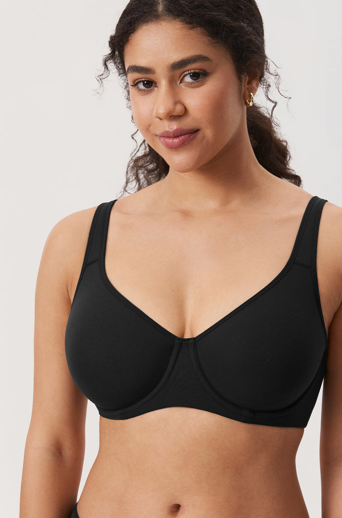 Women's Everyday Full Coverage Underwire Bra Black