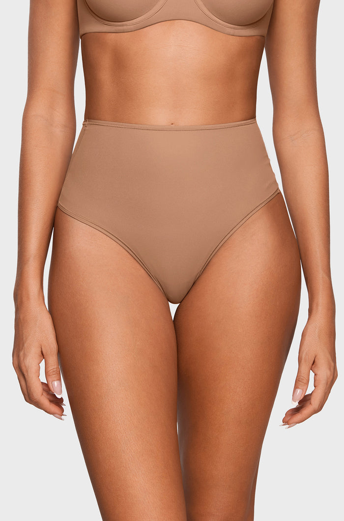 Women's Cozy High Waisted Thongs 3 Pack Gravel (3pack)