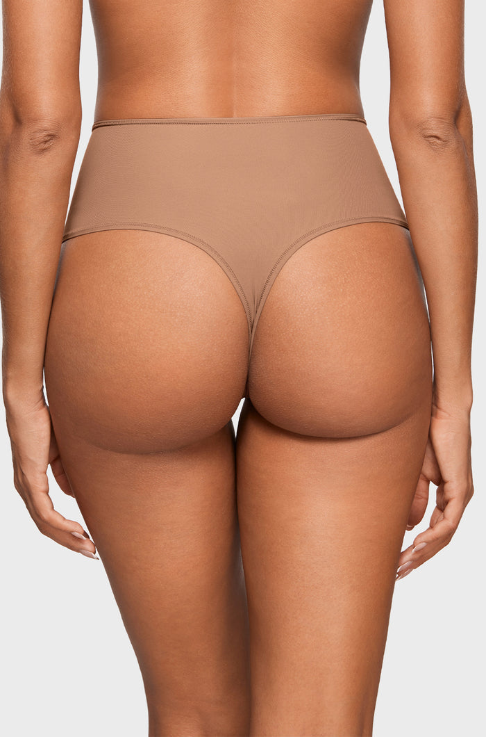 Women's Cozy High Waisted Thongs 3 Pack Gravel (3pack)
