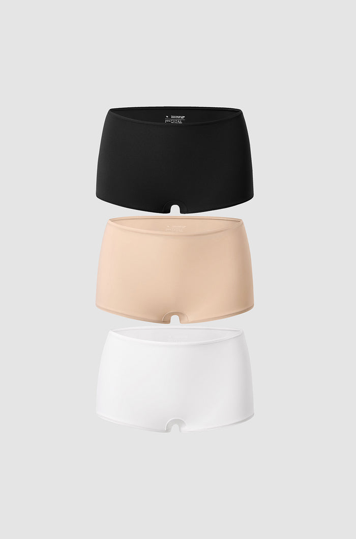 Women's Soft Mid Waist Boy Shorts 3 Pack Basic (3pack)
