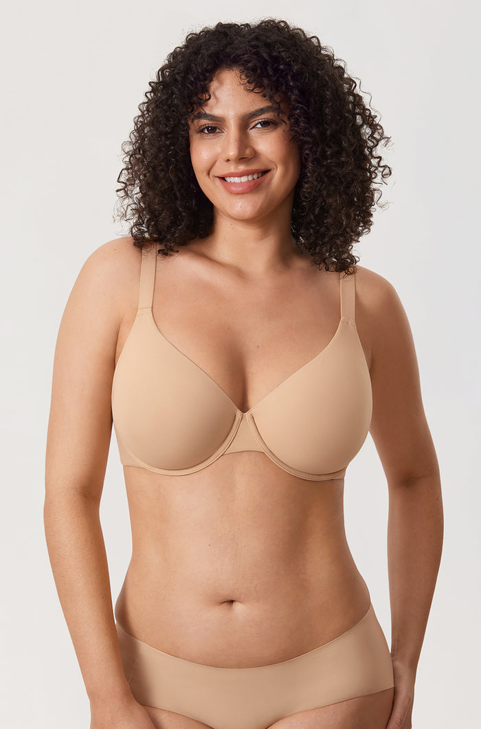 Women's Everyday Plunge Underwire Bra Warm Beige