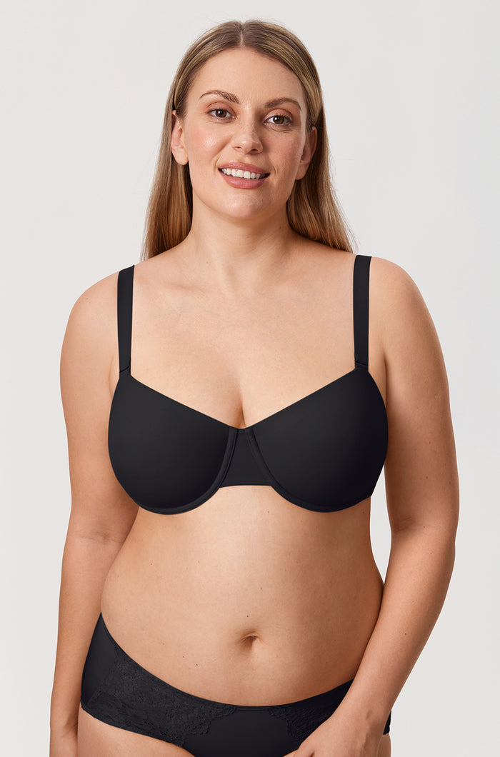 Women's Everyday Underwire Balconette Bra Black