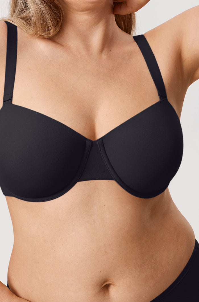 Women's Everyday Underwire Balconette Bra Black