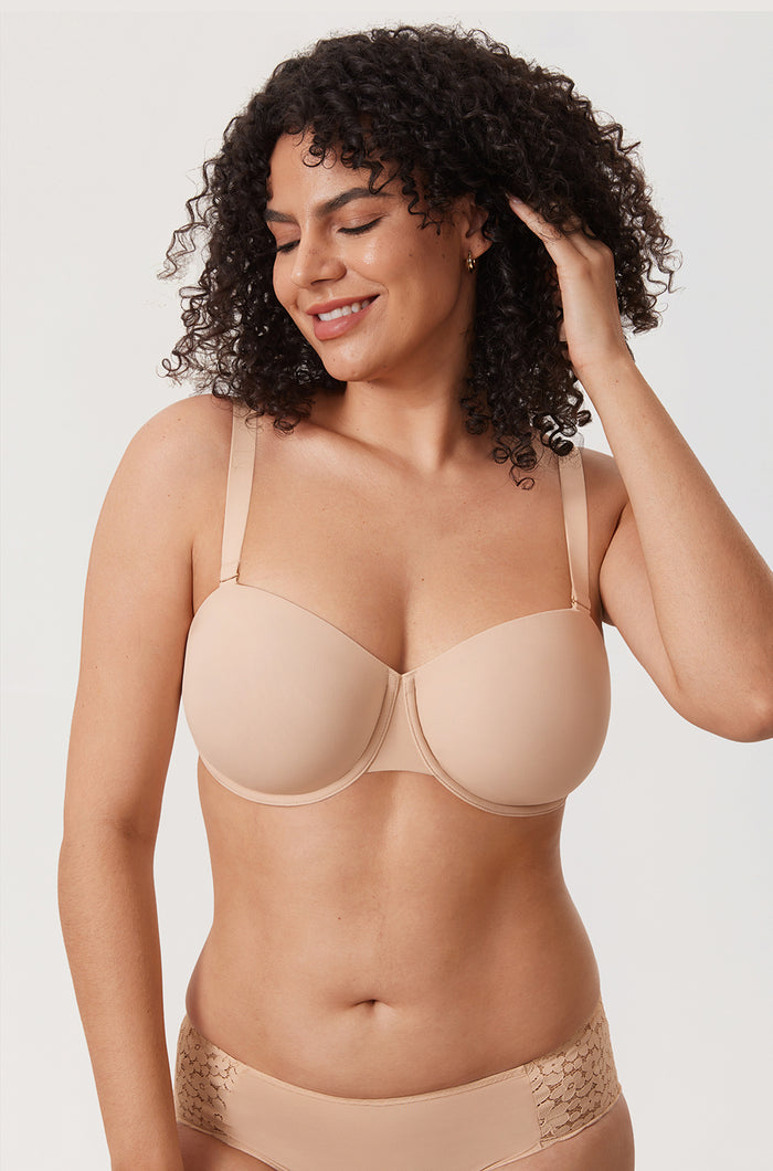 Women's Everyday Underwire Balconette Bra Beige