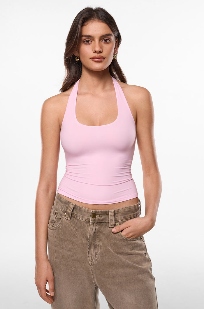 Inbarely® Soft Deep Halterneck Double Lined Top