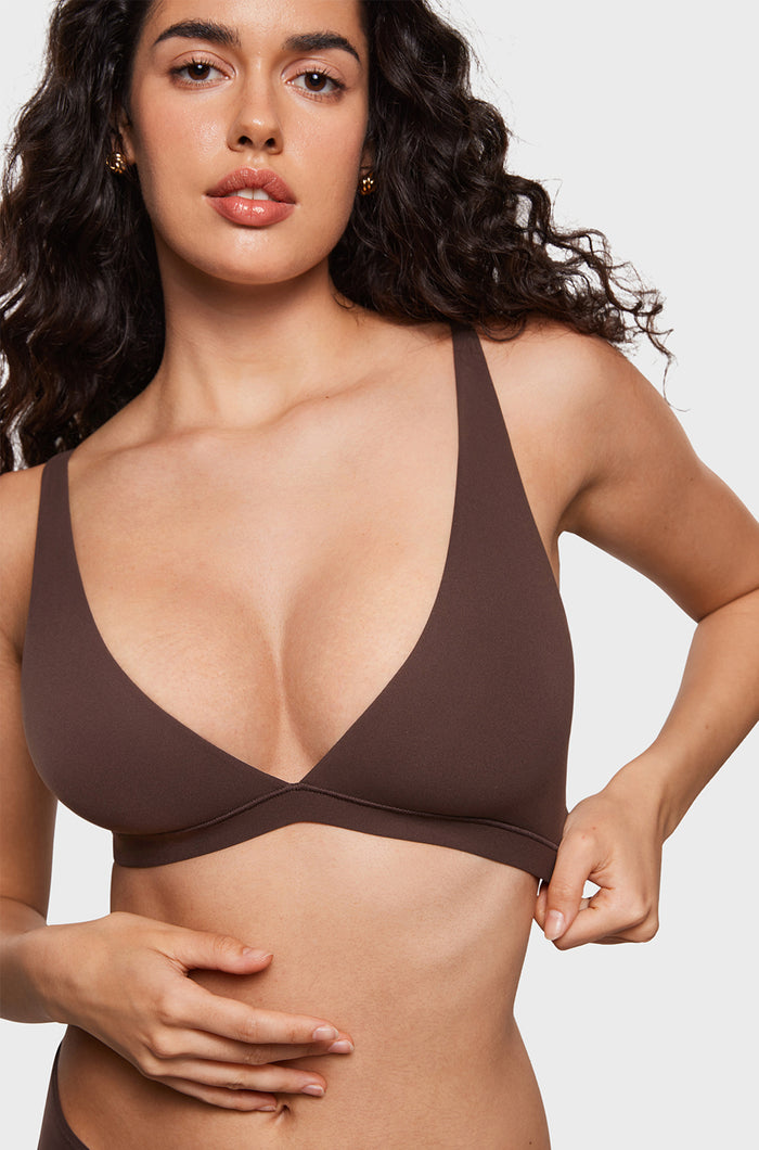 Women's Inbarely® Soft Deep V Triangle Bralette Hazelnut