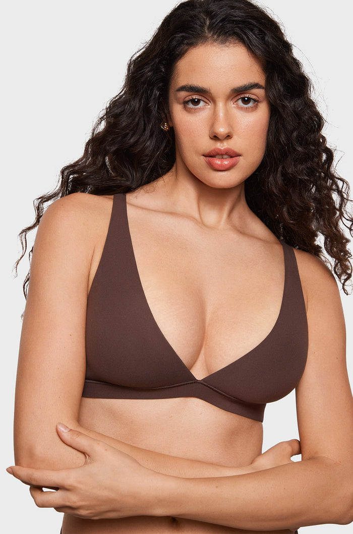 Women's Inbarely® Soft Deep V Triangle Bralette Hazelnut
