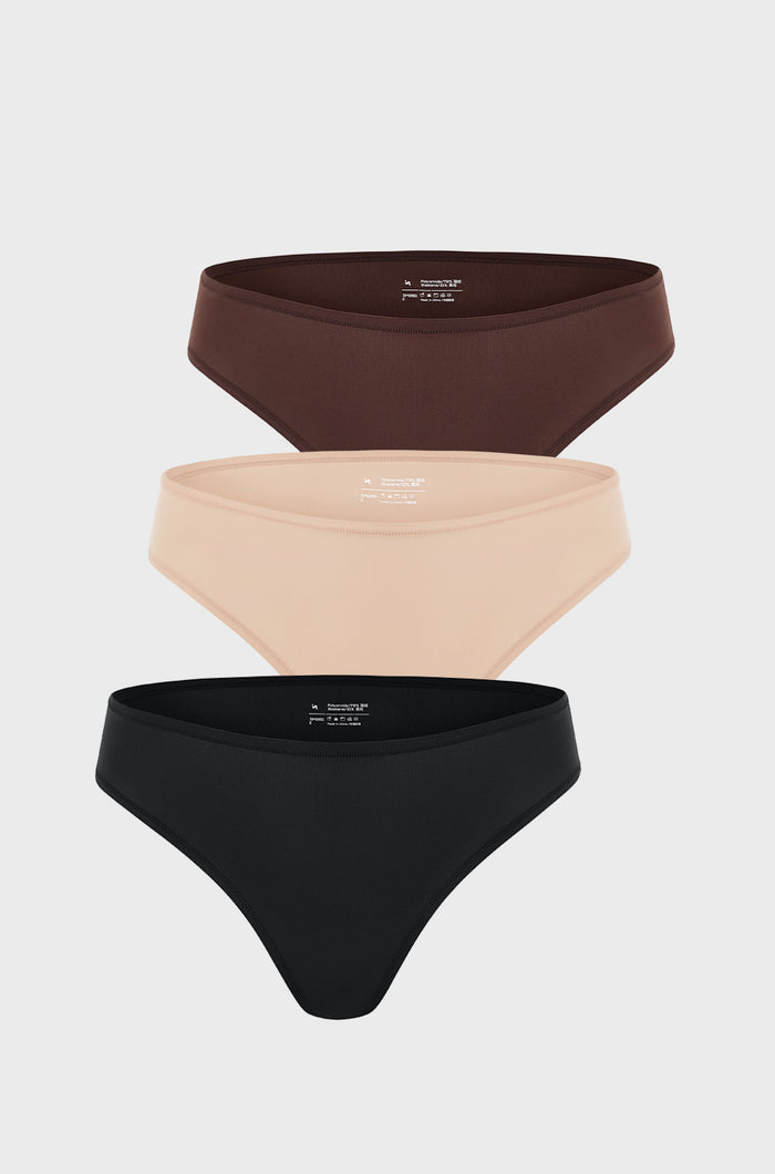 Women's Smooth High Cut Cheeky Briefs 3 Pack Basic 5 (3pack)