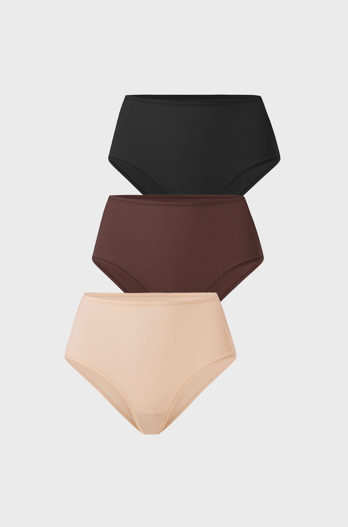 Women's Classic Mid Waist Full Briefs 3 Pack Basic 5 (3pack)