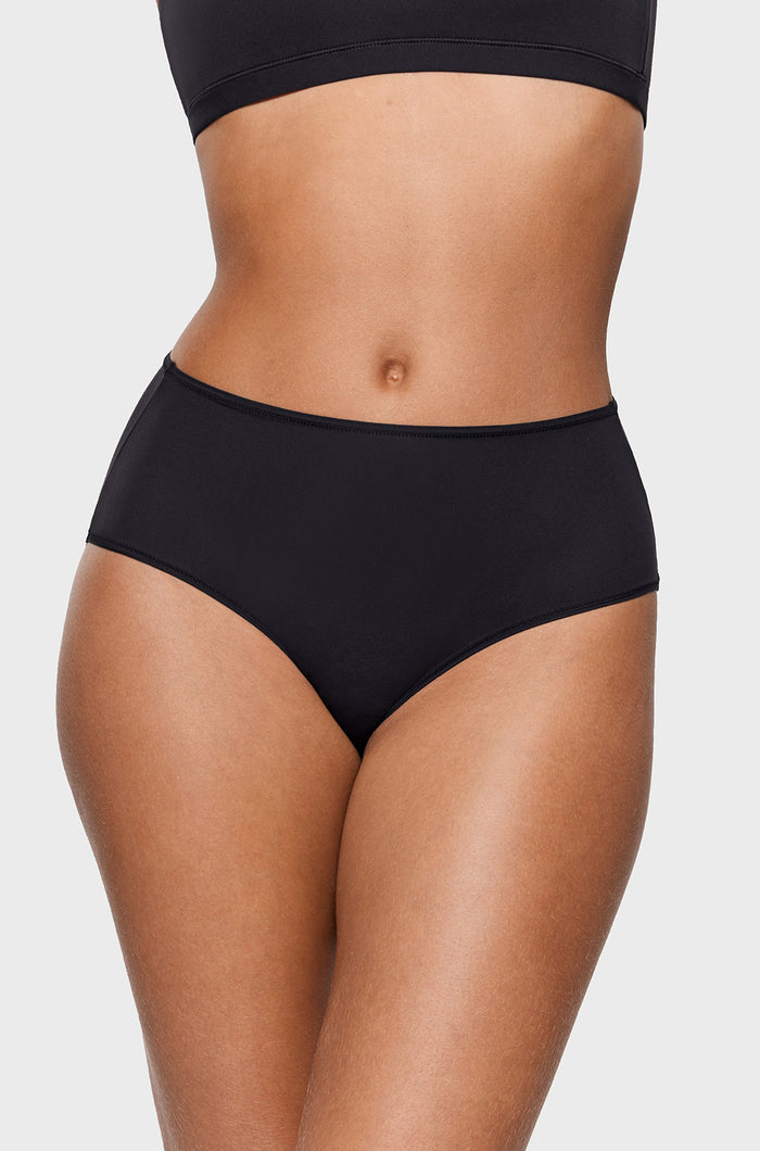 Women's Classic Mid Waist Full Briefs 3 Pack Black 3pack