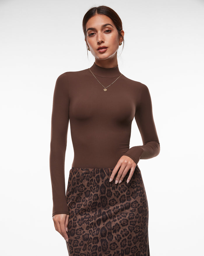 Inbarely® Soft Mock Turtleneck Long Sleeve Top